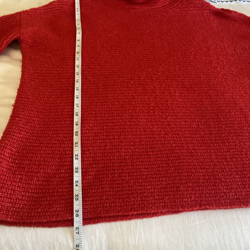 Pilcro Red Ribbed Cowl Neck Sweater - Picture 11 of 14
